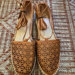 Chic Anthropology  Brown Espadrille Flats